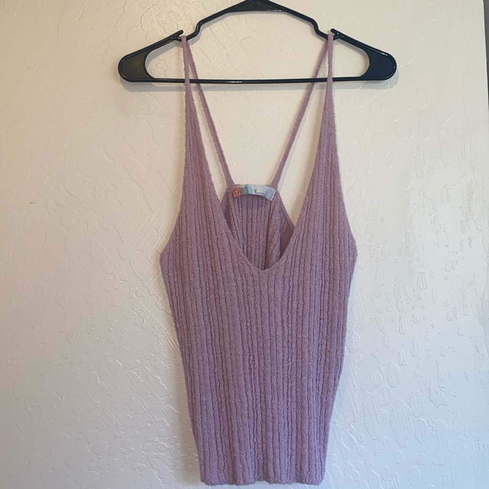 Free People Beach light sweater tank pink size M